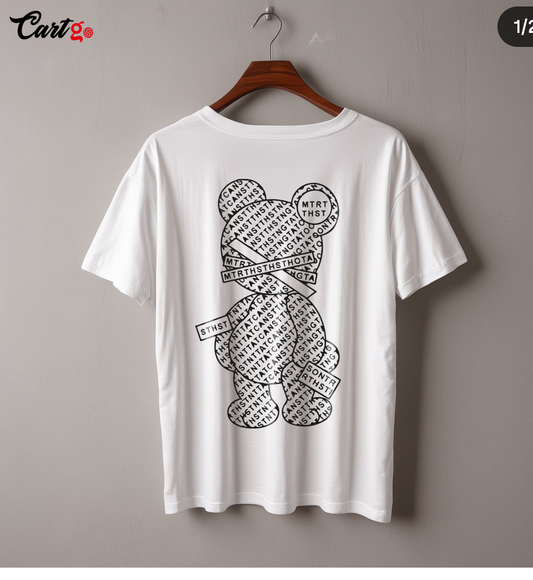 ABSTRACT TYPOGRAPHY BEAR TEE