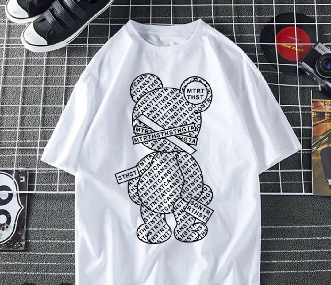 ABSTRACT TYPOGRAPHY BEAR TEE